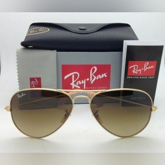 LIKE NEW Ray-Ban Aviator RB3025 Gradient Brown Sunglasses for Men and Women - Picture 10 of 16